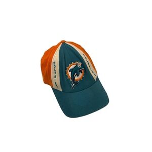 Vintage Reebok Orange Green Miami Dolphins NFL OSFA Flex Fit Cap Hat, Football